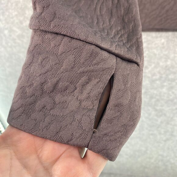 Juicy Couture Sport Jacquard Quilted Funnel Neck Top Pullover Plum Womens Medium - Picture 3 of 9